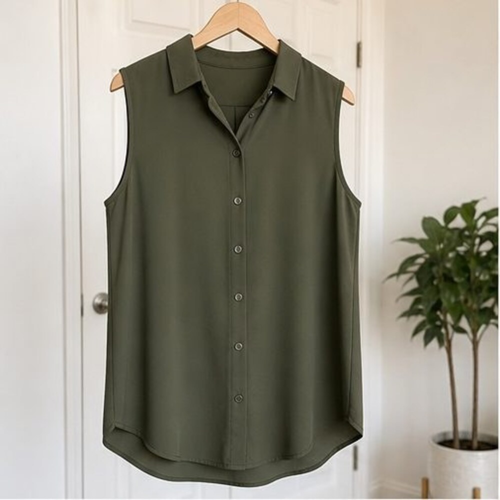Olive Peplum Top